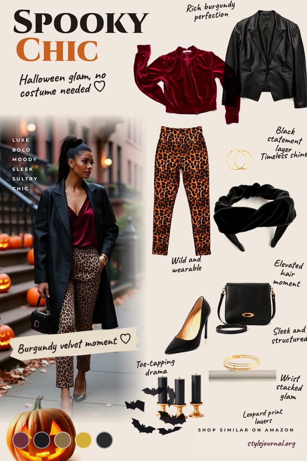 Halloween Night-Out Outfit | Velvet & Leopard Chic Without the Costume