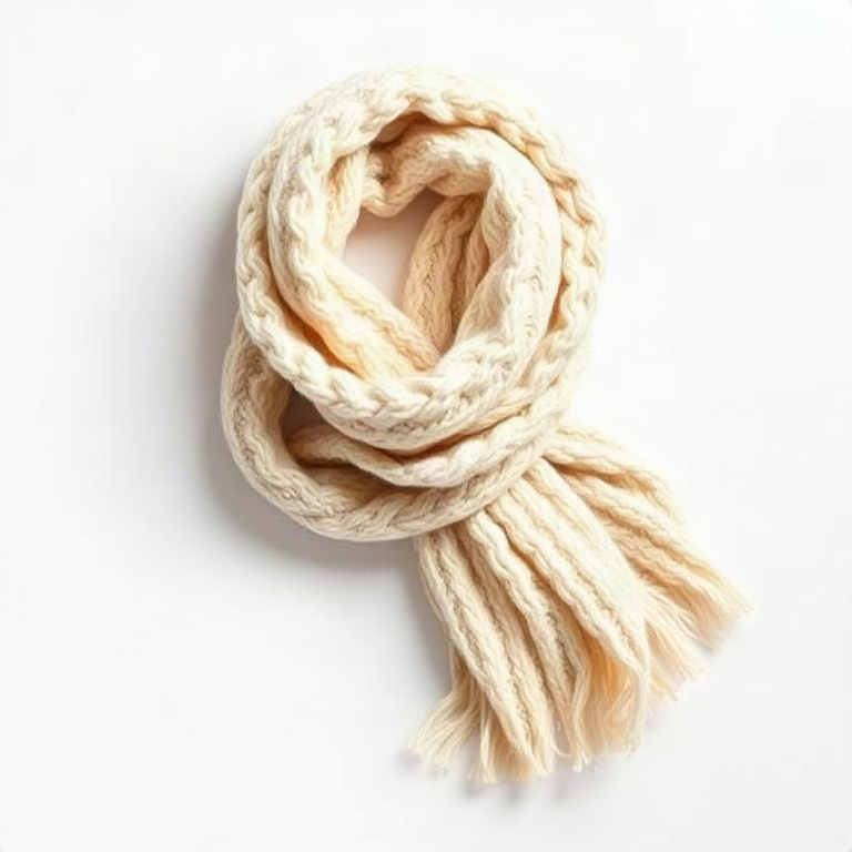 Cream knit scarf