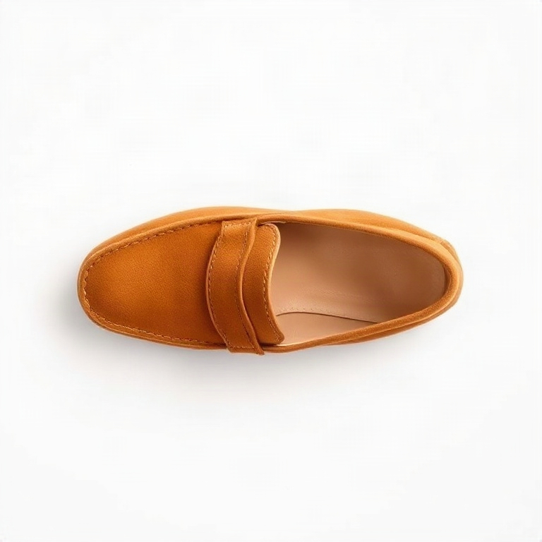 Caramel suede loafers
