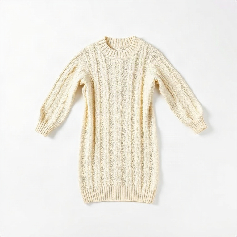 Cream Cable Sweater Dress