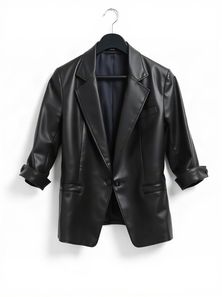 Faux Leather Blazer