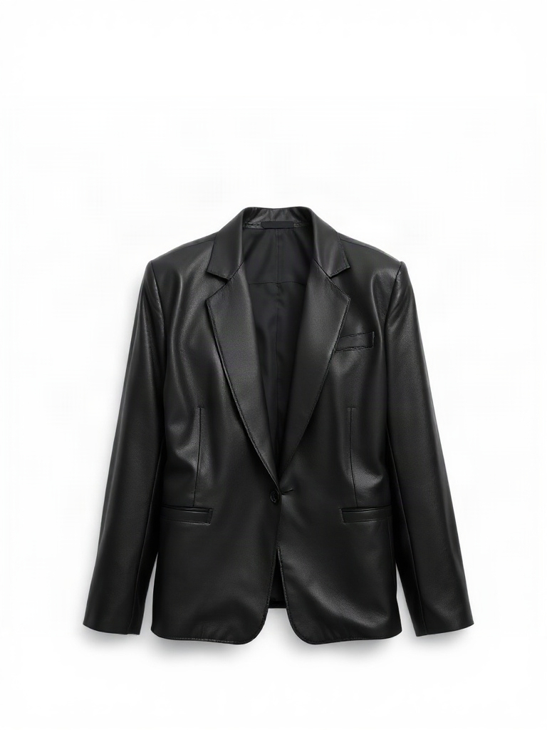 Faux leather blazer