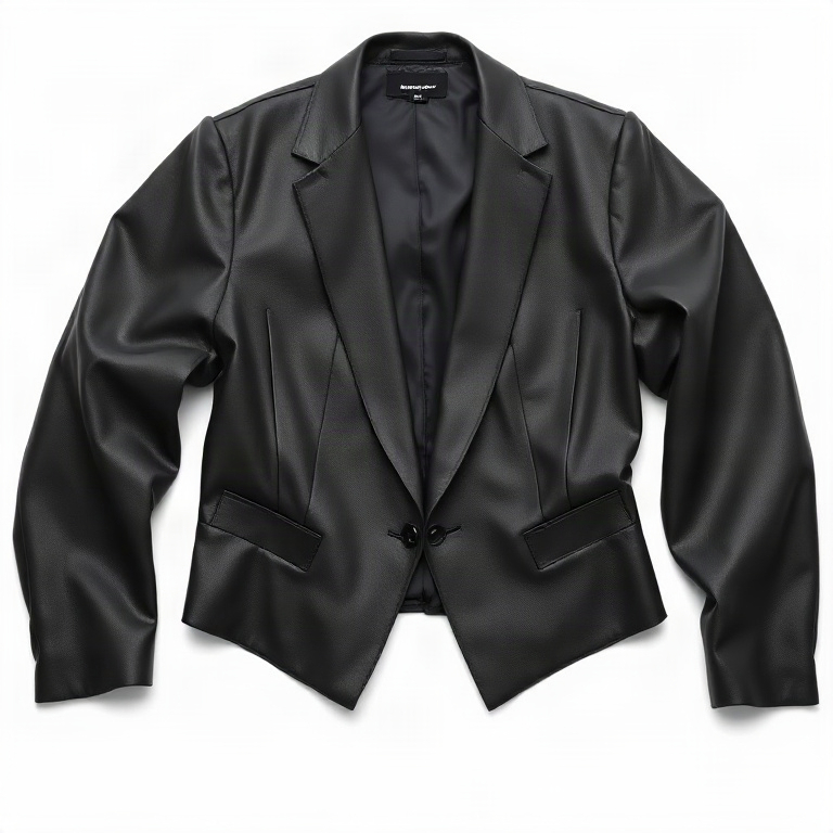 Black faux leather blazer