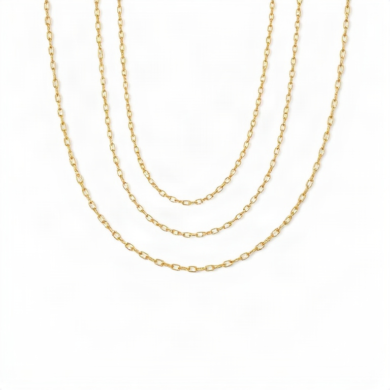 Layered gold chain necklaces