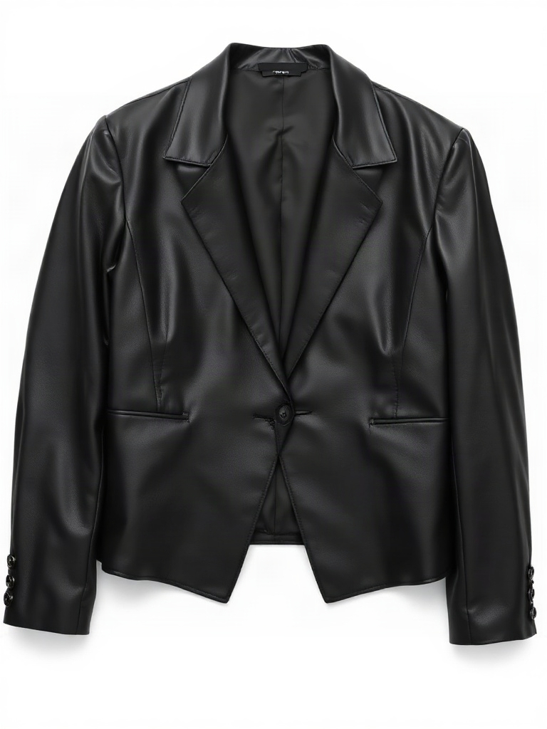 Faux Leather Blazer
