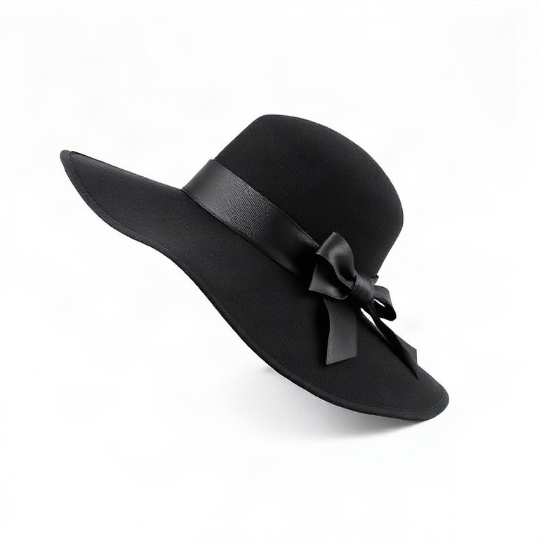 Black wide-brim hat