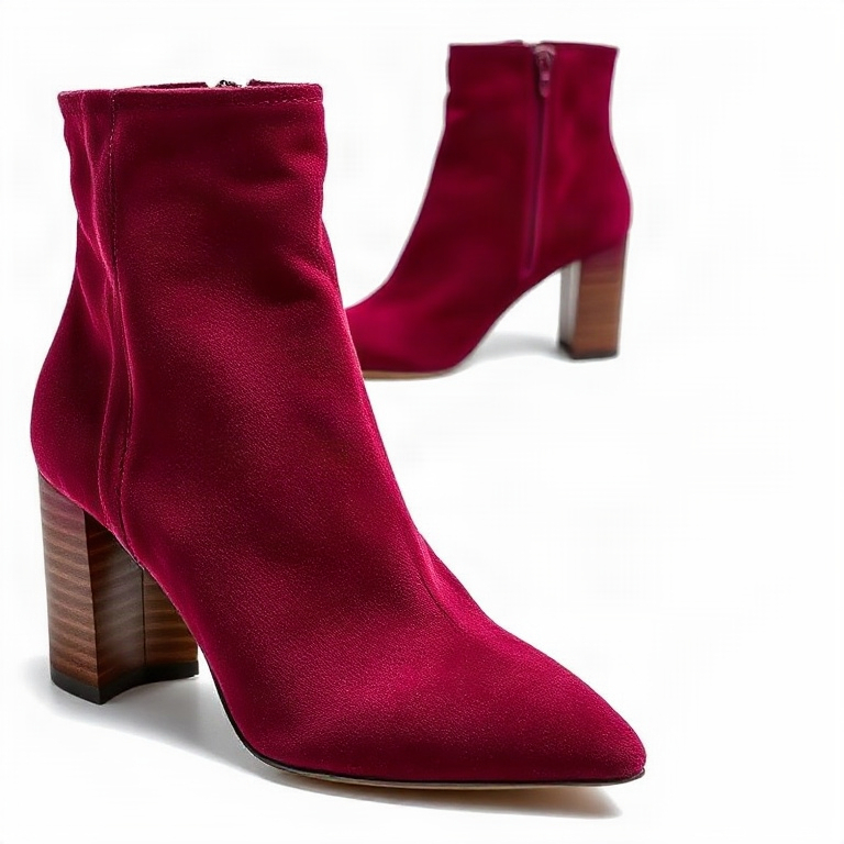 Burgundy heel boots